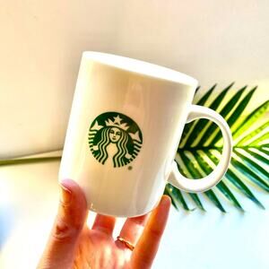 Starbucks Green Logo Coffee Cup Mug 12 oz White